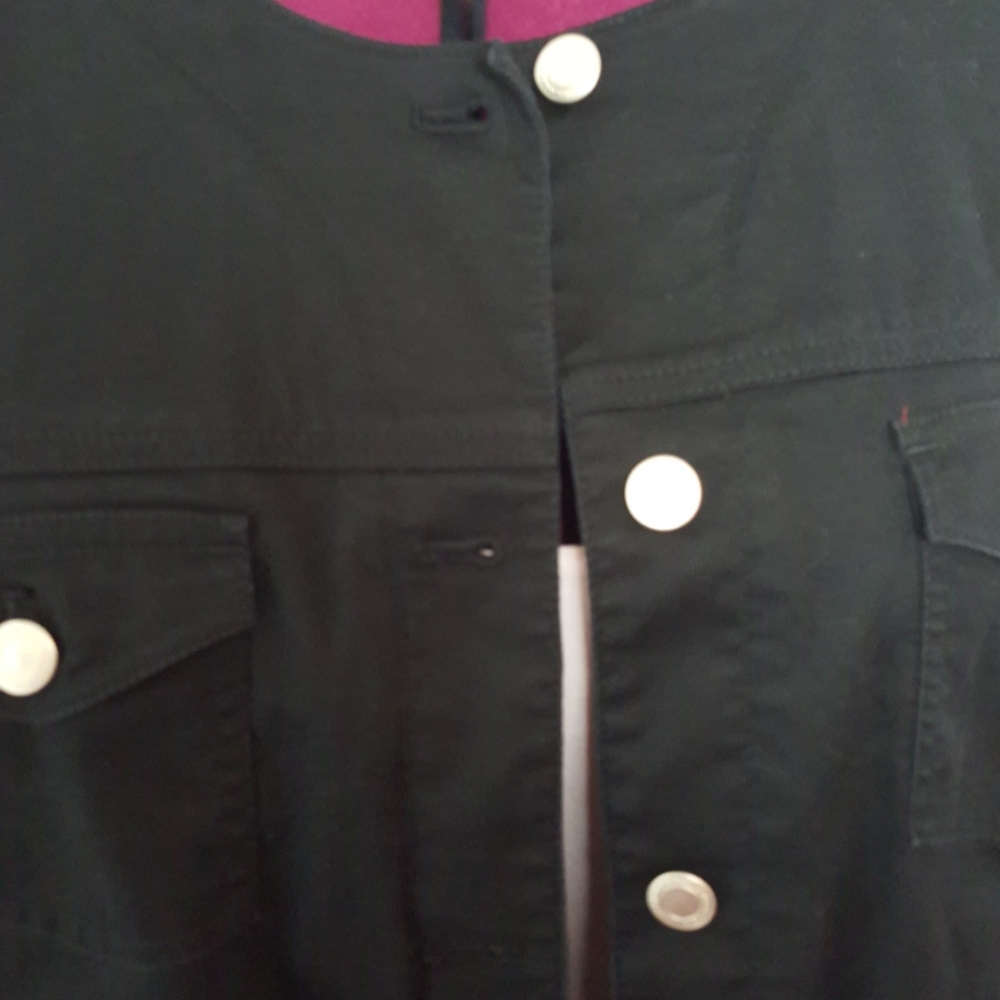 Charter Club Black jean collar less jacket size 2x - Picture 3 of 5